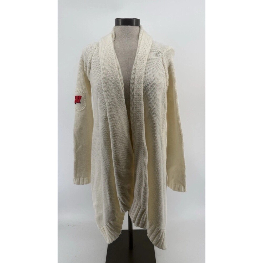 Meesh & Mia Womens Wisconsin Badgers Cascade Shawl Sweater NWT M